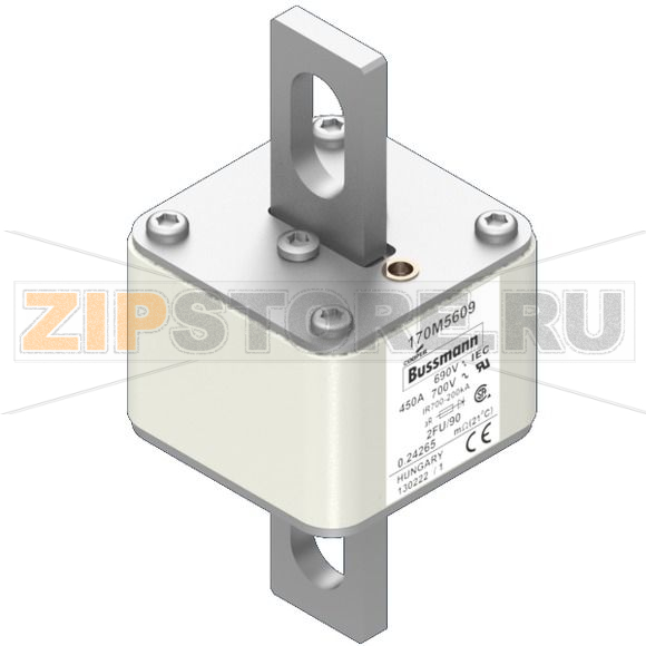 Предохранитель, 450 A, AC 690 В, 200 кА, size 2, 61x77x135 мм, aR, IEC UL Eaton FUSE 450A 690V 