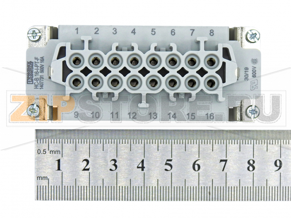 Модуль для контактов Phoenix Contact HC-B16-I-PT-F - 1407731 Гнездовая вставка HEAVYCON, серия В16, 16 контактов + PE, разъем Push-inМинимальный заказ: 1 шт.Упаковка: 1 шт.