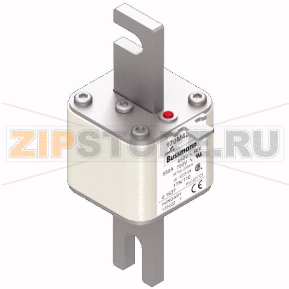 Предохранитель, 550 A, AC 690 В, 200 кА, DIN 1, 53x66x138 мм, aR, DIN, IEC Eaton FUSE 550A 690V 