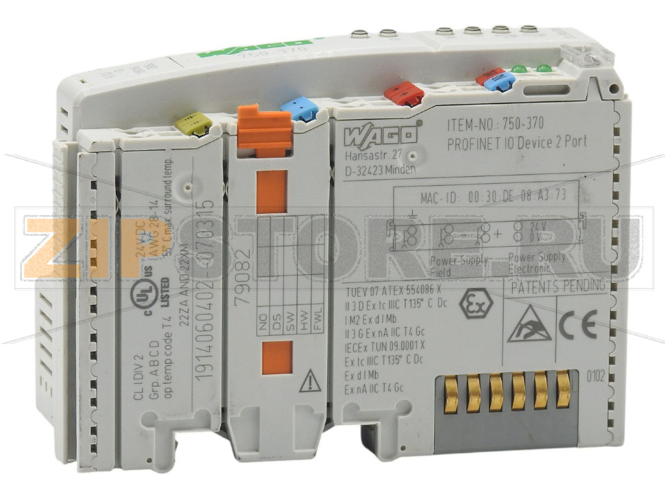 Каплер полевой шины PROFINET IO; 2-е поколение; светло-серые Wago 750-370 