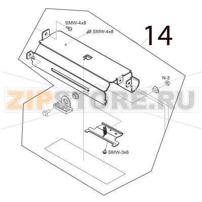 Pinch roller cover assy Toshiba TEC B-SX5T-TS22-QM-R Pinch roller cover assy Toshiba TEC B-SX5T-TS22-QM-RЗапчасть на деталировке под номером: 14