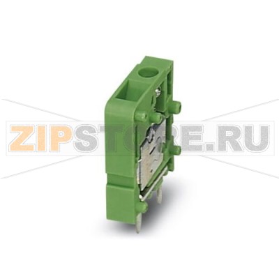 Клеммы для печатного монтажа Phoenix Contact FRONT 2,5-V/SA10 Номинальный ток: 24 А, Номинальное напряжение: 400 В, Размер шага: 5 мм, Полюсов: 1, Тип подключения: Винтовые зажимы, Монтаж: пайка, Направление подключения, проводник / печатная плата: 90 °, Цвет: зеленый, Возможна установка в ряд модулей с различным количеством полюсов (контактов)!.Минимальный заказ: 50 шт.Упаковка: 50 шт.