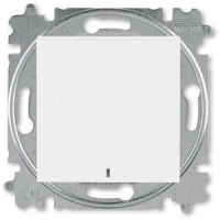 Выключатель одноклавишный с подсветкой, белый ABB 2CHH590146A6003