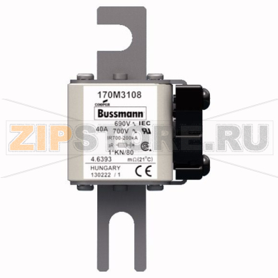 Предохранитель, 40 A, AC 690 В, 200 кА, DIN 1, 45x59x104 мм, aR, DIN, IEC Eaton FUSE 40A 690V 1 