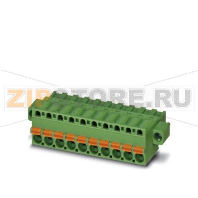 Вилочная часть Phoenix Contact FKCT 2,5/ 3-STF Номинальный ток: 12 А, Расчетное напряжение (III/2): 320 В, Полюсов: 3, Размер шага: 5 мм, Технология подключения: Пружинные зажимы, Цвет: зеленый, Поверхность контакта: олово.Минимальный заказ: 50 шт.Упаковка: 50 шт.