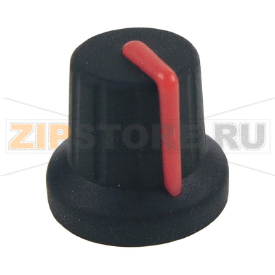Ручка приборная, рифленая ось, черная, диаметр оси: 6 мм, K86R Cliff FC72604S 