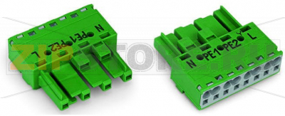 Разъем; 4-пол.; Код. Q; 4,00 mm; зеленые Wago 770-1324 Protected against mismating and maintenance-freePush-in CAGE CLAMP® spring pressure connection technology allows solid conductors to be simply pushed into a unit.Two wire connections per pole for loops or bridgesAdditional variable coding is possible....