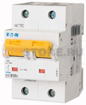 Выключатель автоматический 125А, кривая откл. С, 2 полюса, откл. способ. 15 кА Eaton PLHT-C125/2 