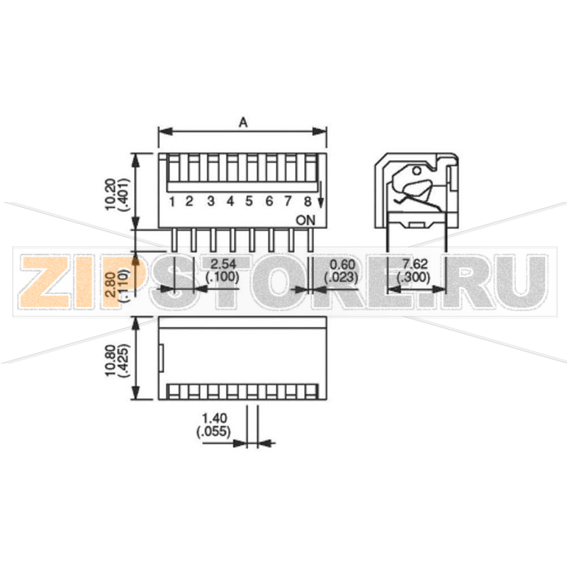 Переключатель DIP, 2 контакта, 1 шт APEM DP-02 