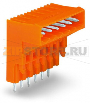 MCS MIDI Classic Вилка THT для двухуровневого монтажа; 1.0 x 1.0 mm solder pin; угловые; Шаг контактов 5,08 мм; 16-пол.; оранжевые Wago 232-376 Вилки для двухуровневой сборки обеспечивают высокую плотность монтажа в системе "провод-плата"Горизонтальный монтаж на печатные платыДвухуровневая конструкция позволяет размещать вилки или розетки с угловыми выводами под пайку на нижнем уровнеВозможны варианты кодировки...