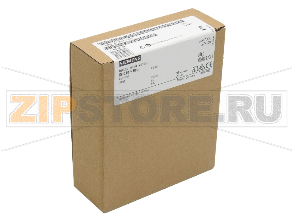 Simatic S7-300, SM 331, модуль ввода аналог. сигналов: гальв. разделение внешних и внутр. цепей, 8 входов ±5 В/ ±10 В/ 1... 5 В/ ±20 мА/0(4)...20 мА, 16 бит, 1 общая точка (60 В) Siemens 6ES7331-7NF10-0AB0 