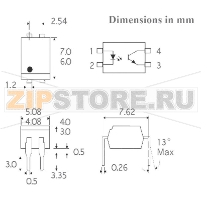 Оптопара DIP4 Isocom Components ISP817BX 