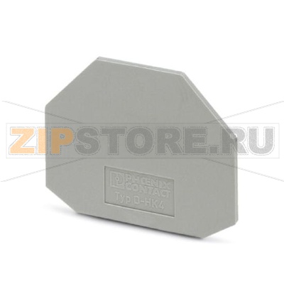 Концевая крышка Phoenix Contact D-HK 4 Длина: 54 мм, Ширина: 2,3 мм, Цвет: cерый.Минимальный заказ: 50 шт.Упаковка: 50 шт.