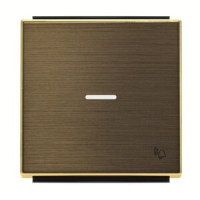 Клавиша для одноклавишных выключателей/переключателей/кнопок с символом "Звонок" и линзой подсветки, античная латунь ABB 2CLA850430A1201