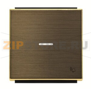 Клавиша для одноклавишных выключателей/переключателей/кнопок с символом &quot;Звонок&quot; и линзой подсветки, античная латунь ABB 2CLA850430A1201 