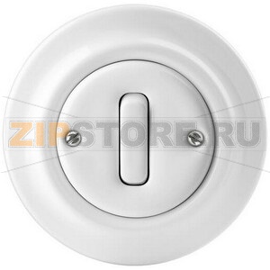 Переключатель одноклавишный, белый фарфор ABB 2CHK590634C4300 