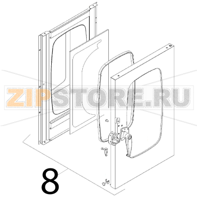 Oven door assy Angelo Po FC1011G Oven door assy Angelo Po FC1011GЗапчасть на деталировке под номером: 8