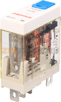 Реле миниатюрное (1CO), 12A, DC 24V с LED индикацией и кнопкой тест Shenler RFT1CO024LT 