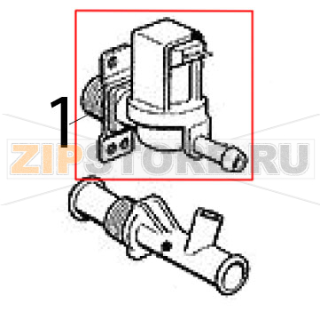 Valvola ingr. acqua 230 V, raffr. aria Scotsman B 40 Valvola ingr. acqua 230 V, raffr. aria Scotsman B 40Запчасть на деталировке под номером: 1