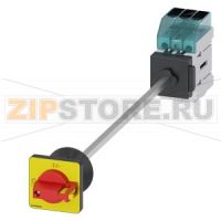 Главный выключатель 3-пол., Iu 32A рабоч.коммутация при AC-23 A при 400В 11,5кВт панель уст. базовая устан. в дверь с центр. отверст. 22,5мм ручка черный красный/желтый 48 x 48 mm Siemens 3LD3240-0TK13