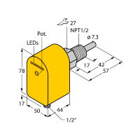 Датчик потока погружного типа с оценочной электроникой Turck FCS-N1/2A4P-ARX-B3141/230VAC