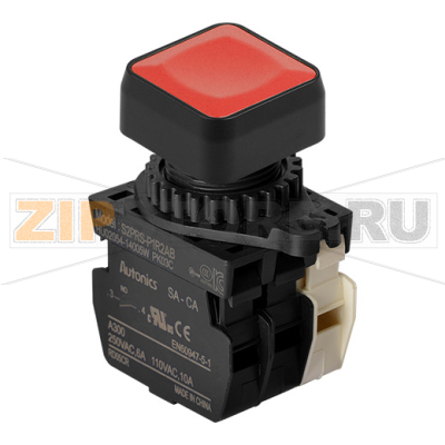 Выключатель кнопочный, Ø отверстия: 22/25 мм Autonics S2PRS-P1R2ABM 