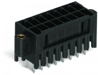 MCS MINI HD Вилка THT, 2-рядн.; 0.8 x 0.8 mm solder pin; прямые; 100% защита от неправильного подсоединения; Шаг контактов 3,5 мм; 2 x 18-полюсов; черные Wago 713-1478/107-000