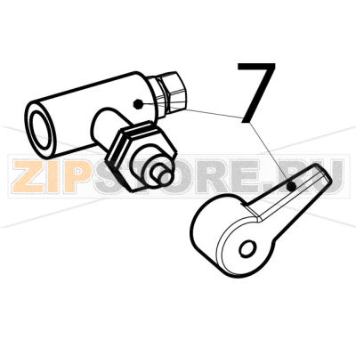 Water cock outlet Tecnoinox DCP35E0 Water cock outlet Tecnoinox DCP35E0Запчасть на деталировке под номером: 7