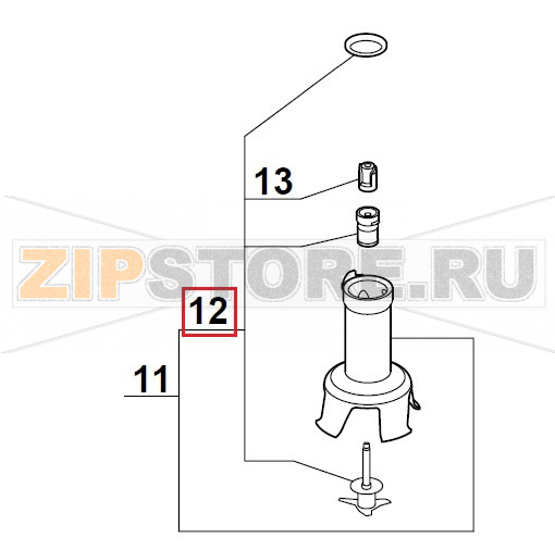 Нож Robot Coupe MP 350 Ultra Combi Нож для ручного миксера Robot Coupe MP 350 Ultra CombiЗапчасть на сборочном чертеже под номером: 12