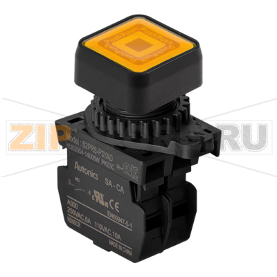 Выключатель кнопочный, Ø отверстия: 22/25 мм Autonics S2PRS-P3YADM 