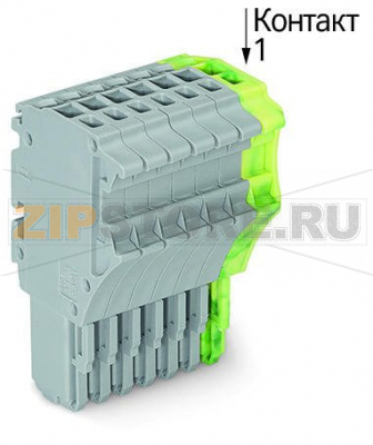 1-проводниковая розетка; 1,5; 8-пол.; 1,50 mm; серые, желто-зеленые Wago 2020-108/000-036 