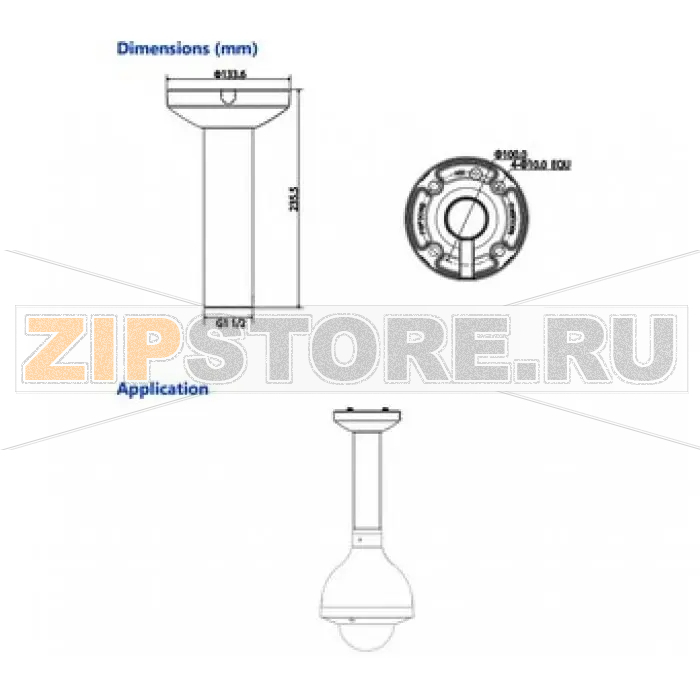 Кронштейн потолочный Dahua PFB300C 