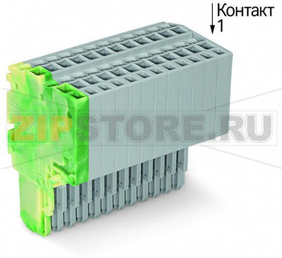 2-проводная розетка; 1,5; 15-пол.; 1,50 mm; желто-зеленые,серые Wago 2020-215/000-037 