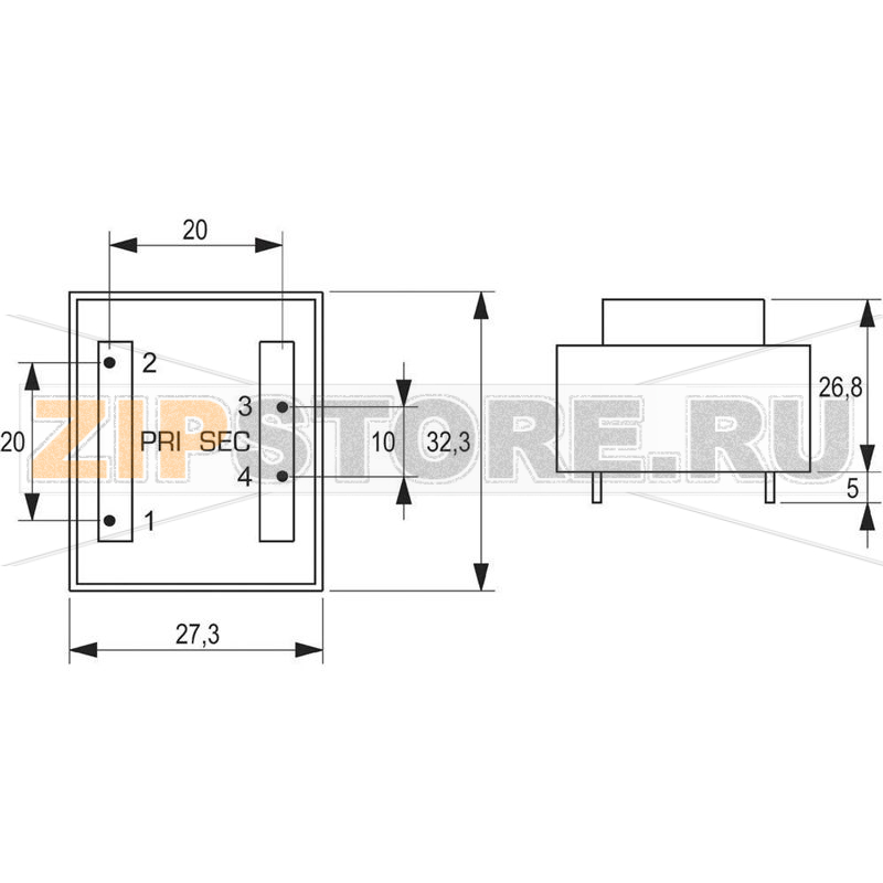 Трансформатор PCB, 1x230 В, 1x15 В/AC, 2 Вт, 133 мА Block VB 2,0/1/15 