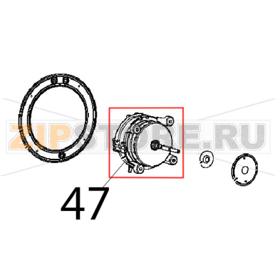 Motore forno 330 W, 230 V, 50/60 Hz Unox XFT 185 Motore forno 330 W, 230 V, 50/60 Hz Unox XFT 185Запчасть на деталировке под номером: 47
