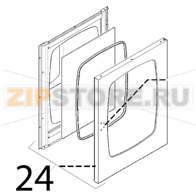 Oven door ass. y Angelo Po FM1221E1 Oven door ass. y Angelo Po FM1221E1Запчасть на деталировке под номером: 24