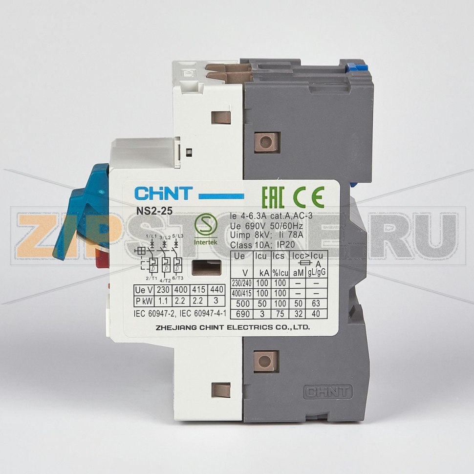 Мотор-автомат 4-6.3 A Chint NS2-25 