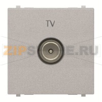 Механизм ТВ розетки, двухмодульный, серебристый ABB 2CLA225070N1301