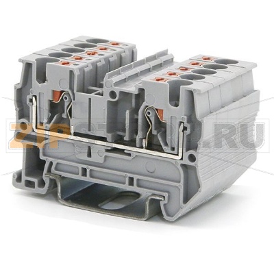 Клемма проходная Push-in, серая CHIKU RPV 4 