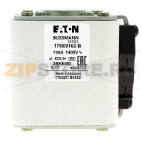 Предохранитель, 700 A, AC 1400 В, size 3, aR, IEC Индикатор типа К Eaton FUSE 700A 1400V 3BKN/80 A