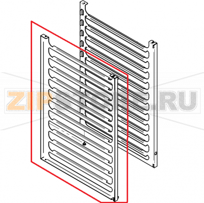 Rack 10.10 left welded P3 CONVOTHERM OES 10.10    Rack 10.10 left welded P3 CONVOTHERM OES 10.10Запчасть на сборочном чертеже под номером: 200Название запчасти на английском&nbsp;языке: Rack 10.10 left welded P3 CONVOTHERM OES 10.10