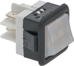 2-Х ПОЛЮСНЫЙ КНОПОЧНЫЙ ПЕРЕКЛЮЧАТЕЛЬ, ЯРКО-БЕЛЫЙ 