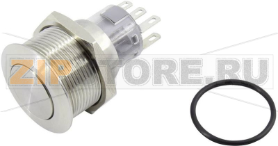Кнопка 250 В, 5 A, 2 x выкл/вкл, без фиксации, IP65, 1 шт TRU Components TC-GQ22-A-22/S203 