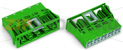 Защелкивающаяся розетка; 5-пол.; Код. Q; 4,00 mm; зеленые Wago 770-2325 Protected against mismating and maintenance-freePush-in CAGE CLAMP® spring pressure connection technology allows solid conductors to be simply pushed into a unit.Two wire connections per pole for loops or bridgesAdditional variable coding is possible....