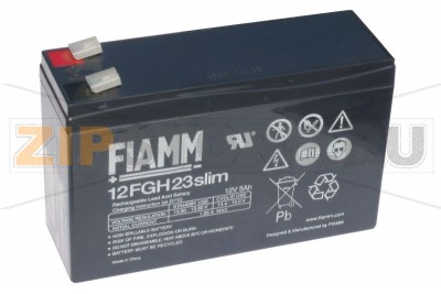 FIAMM 12FGH23Slim Аккумуляторы (АКБ) с повышенной энергоотдачей FIAMM 12FGH23Slim Напряжение - 12 В; Емкость - 5 Ач; Габариты: длина 151 мм, ширина 51 мм, высота 94 мм, вес: 2 кг.