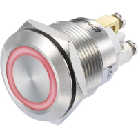 Кнопка 48 В/DC, 3 А, 1 x выкл/вкл, без фиксации, IP65, 1 шт TRU Components GQ19F-10E/R/12V/S