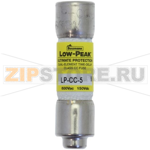 Предохранитель, 5 A, AC 600 В, 200 кА, 10x38 мм, CC, UL, с задержкой Eaton LOW PEAK CC TIME DELAY 
