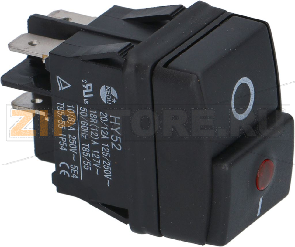 ЧЕРНЫЙ ДВУХПОЛЮСНЫЙ ВЫКЛЮЧАТЕЛЬ 12A 250V 