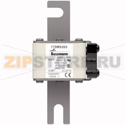 Предохранитель, 900 A, AC 690 В, 200 кА, DIN, 2, 61x77x138 мм, aR, DIN, IEC Eaton FUSE 900A 690 