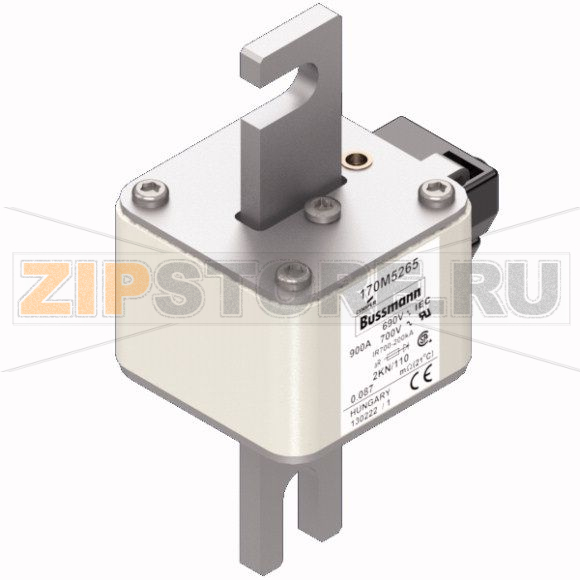 Предохранитель, 900 A, AC 690 В, 200 кА, DIN, 2, 61x77x138 мм, aR, DIN, IEC Eaton FUSE 900A 690 
